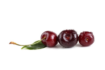 Cherries isolated on white background