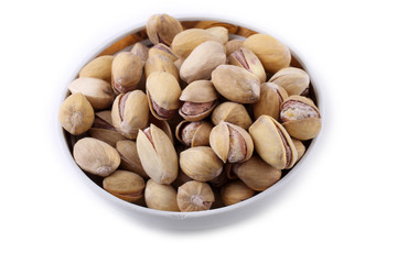 Pistachio nuts isolated on white
