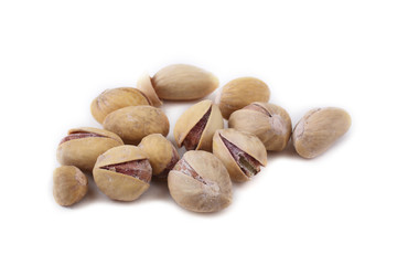 Pistachio nuts isolated on white