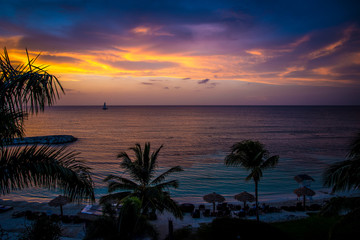 Fototapeta na wymiar Tropical Jamaican Sunset