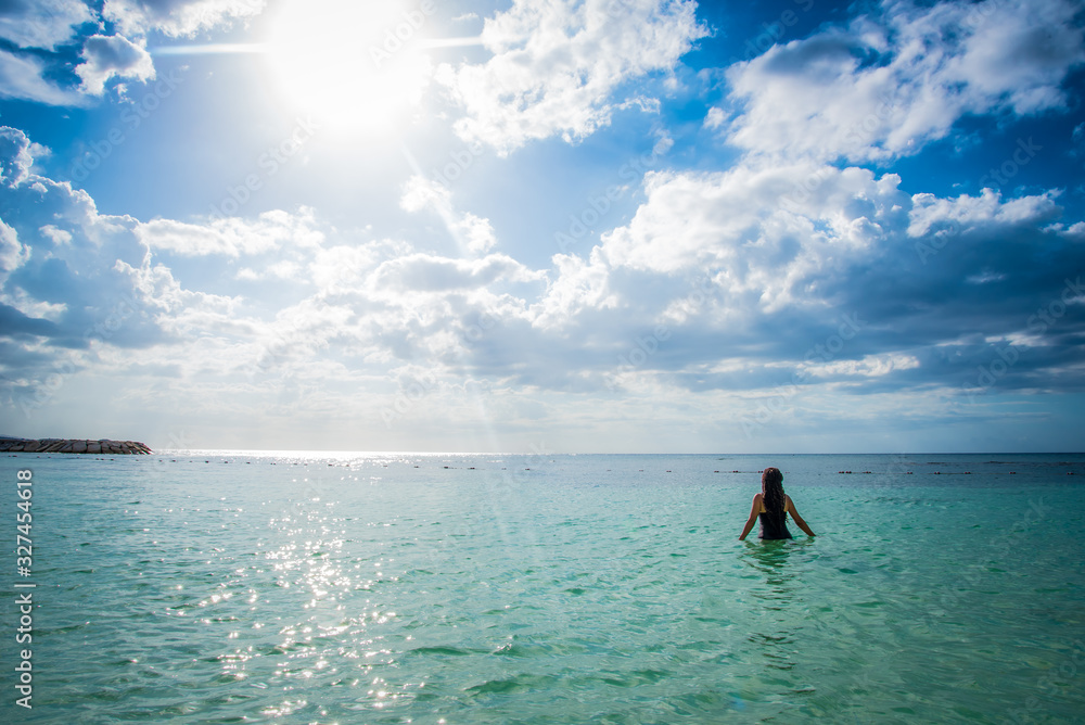 Wall mural Beach Day at Montego Bay Jamaica 