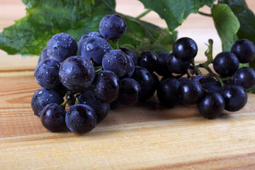 Wine grape on table