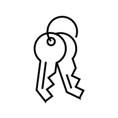 Keys line icon, concept sign, outline vector illustration, linear symbol.