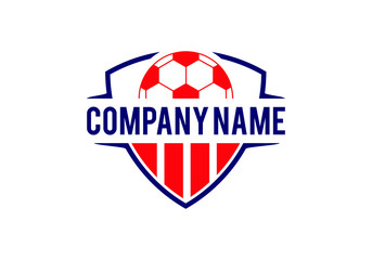 Soccer Football and shield logo designs, Soccer Emblem logo template vector illustration