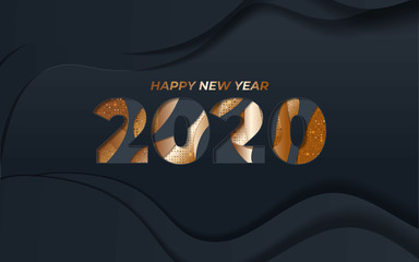 Happy New 2020 Year. Vector holiday illustration.