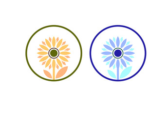 Sunflower logo Template, Nature icon design vector illustration