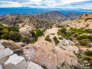 view from top of desert mountain 