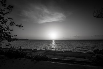 Black and White Sunset in Jamaica 