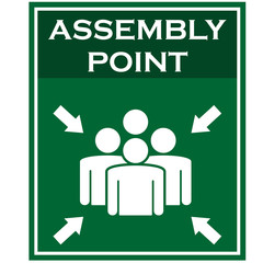 Green assembly point  sign