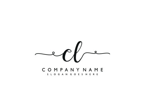 CL initial letter elegant handwriting logo collection