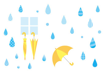 傘と雨・水滴・しずく