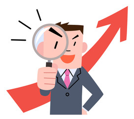 ビジネスマンと矢印