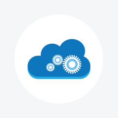 Cloud with gears icon