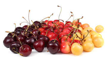 Different color cherries