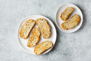 Toasted bread slices for sandwiches