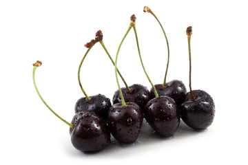 Group of black cherries