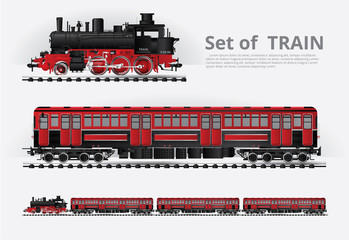 Cargo train on a rail road Vector illustration © pongpongching