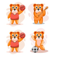 Cute cat with the hobby cartoon vector