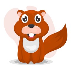 adorable squirrel cartoon design vector