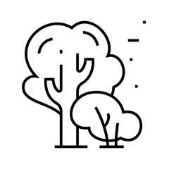 Obraz premium Park trees line icon, concept sign, outline vector illustration, linear symbol.
