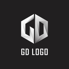 Initial letter GD, minimalist logo, monogram white