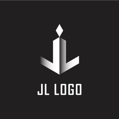 Initial letter JL, minimalist logo, monogram white