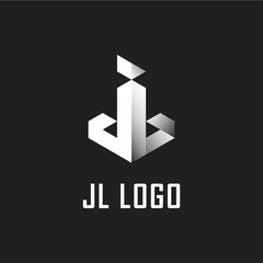 Initial letter JL, minimalist logo, monogram white
