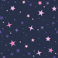 Obraz premium Vector seamless pattern with stars
