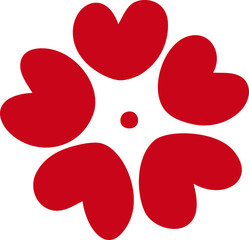 Hand-painted simple flower shape variation set.ai書き出し用