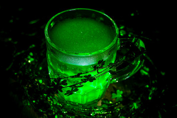 St. Patrick's Day. Green Beer pint.