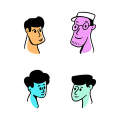 avatar face people retro head