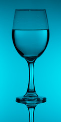 creative wine glass photography with blue background