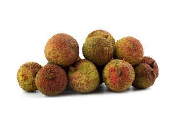 Lychee fruits isolated on white