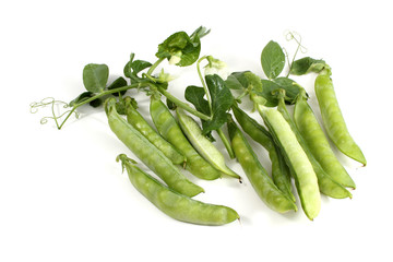 Pea pods and leaves