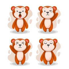 cute monkey mascot cartoon vector