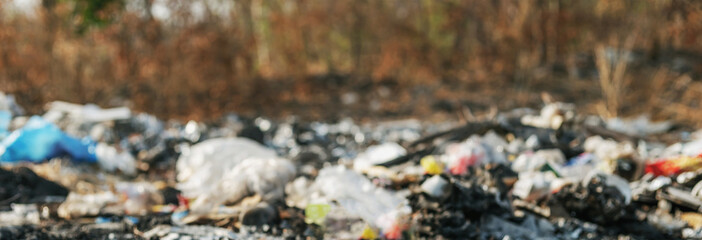 Caused by human littering, blurred waste pile images For backgroundRubbish caused by human litter For background