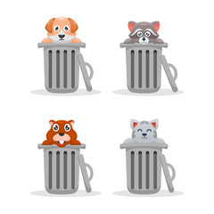 animal in the bucket cartoon vector