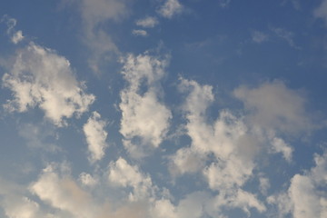 Cumulus cloud on beautiful blue sky , Fluffy clouds formations at tropical zone