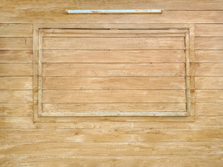 Wooden plank background with window frame