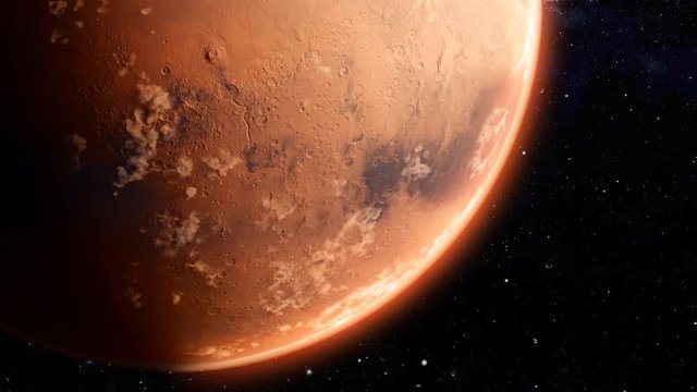 Orbiting Planet Mars. High quality 4K CG animation.