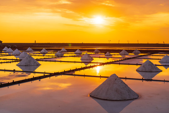 Jingzijiao Wapan Salt Field, Salt Pans, Tile Pans, in Tainan, Taiwan