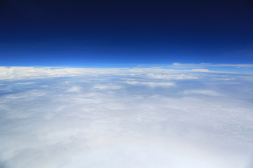 Naklejka na ściany i meble The Beautiful cloud sky view from aeroplane window