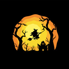 Night Halloween Logo Design