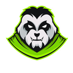 E-sports team logo template with Panda vector illustration