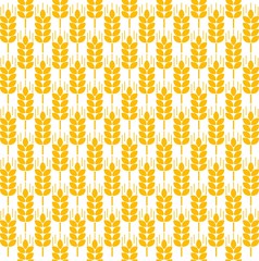 Fototapeta premium Wheat ears seamless pattern vector