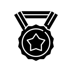 Game rewards black icon, concept illustration, vector flat symbol, glyph sign.