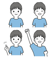 男の子のポーズのセット