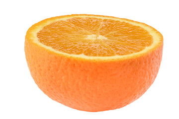 Isolated citrus slices of orange on a white background
