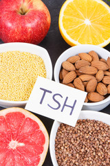 Best nutritious food for healthy thyroid. Natural eating as source vitamins