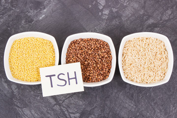 Dietary and beneficial eating for thyroid gland. Food containing vitamins and minerals